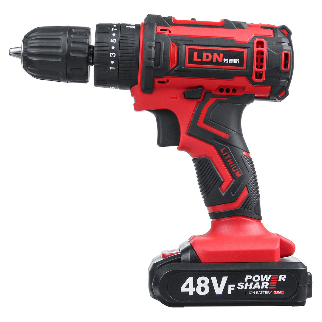 48VF Cordless Electric Impact Drill Rechargeable Drill Screwdriver W, 1 or 2 Li-ion Battery Image 4