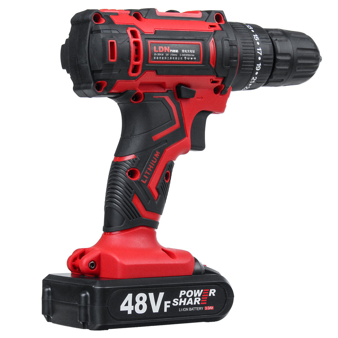 48VF Cordless Electric Impact Drill Rechargeable Drill Screwdriver W, 1 or 2 Li-ion Battery Image 5