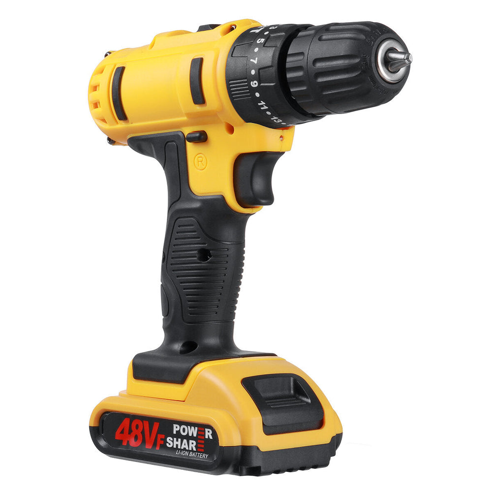 48VF Impact Drill Cordless Screwdriver Drill 25+3 Torque 2 Speed Drilling Battery Indicator Tool Image 2