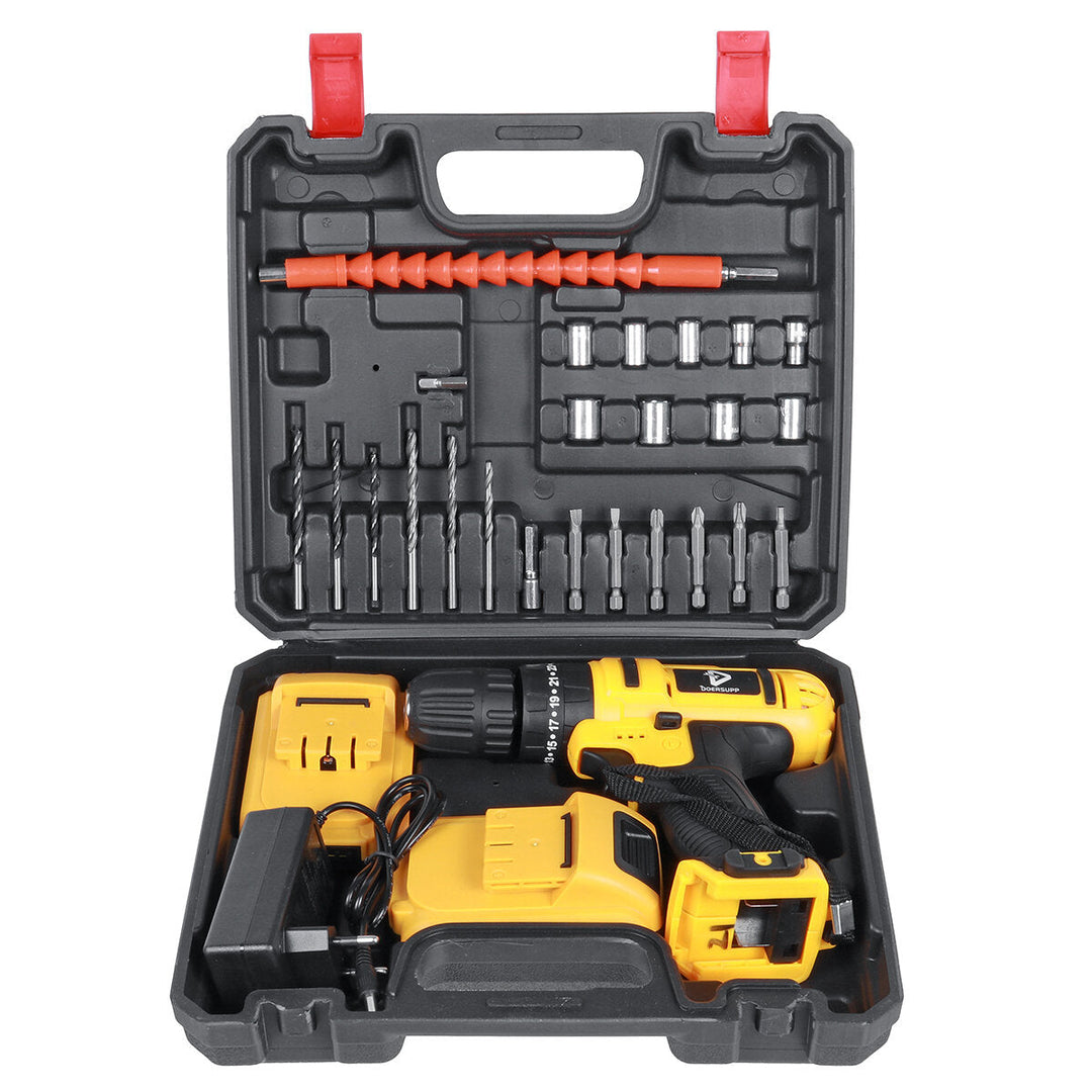 48VF Impact Drill Cordless Screwdriver Drill 25+3 Torque 2 Speed Drilling Battery Indicator Tool Image 9