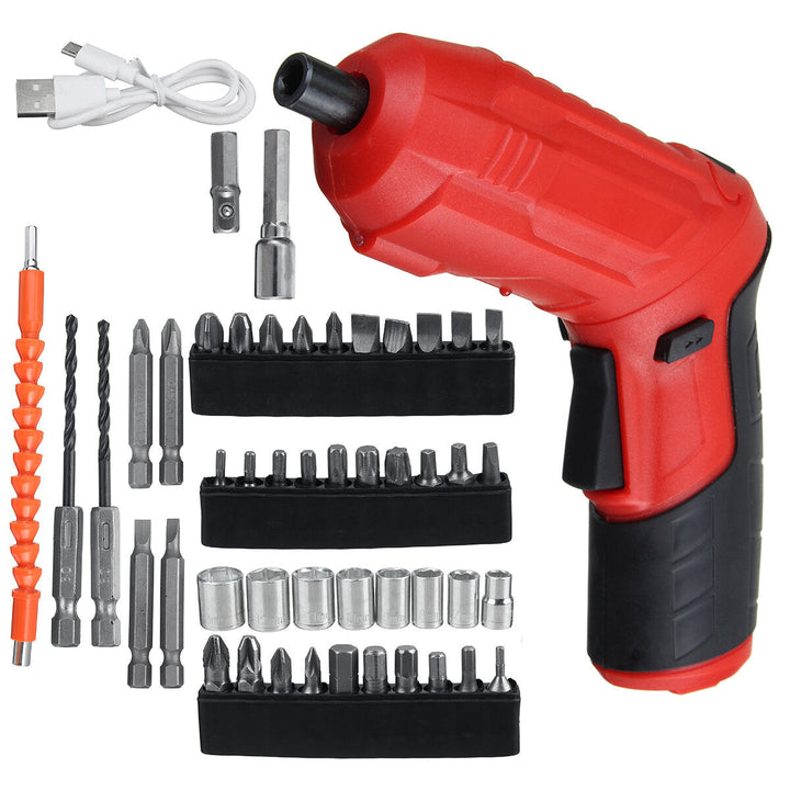 45 in 1 Electric Screwdriver Drill Kit USB Rechargeable Wireless Kit Power Tool Image 1