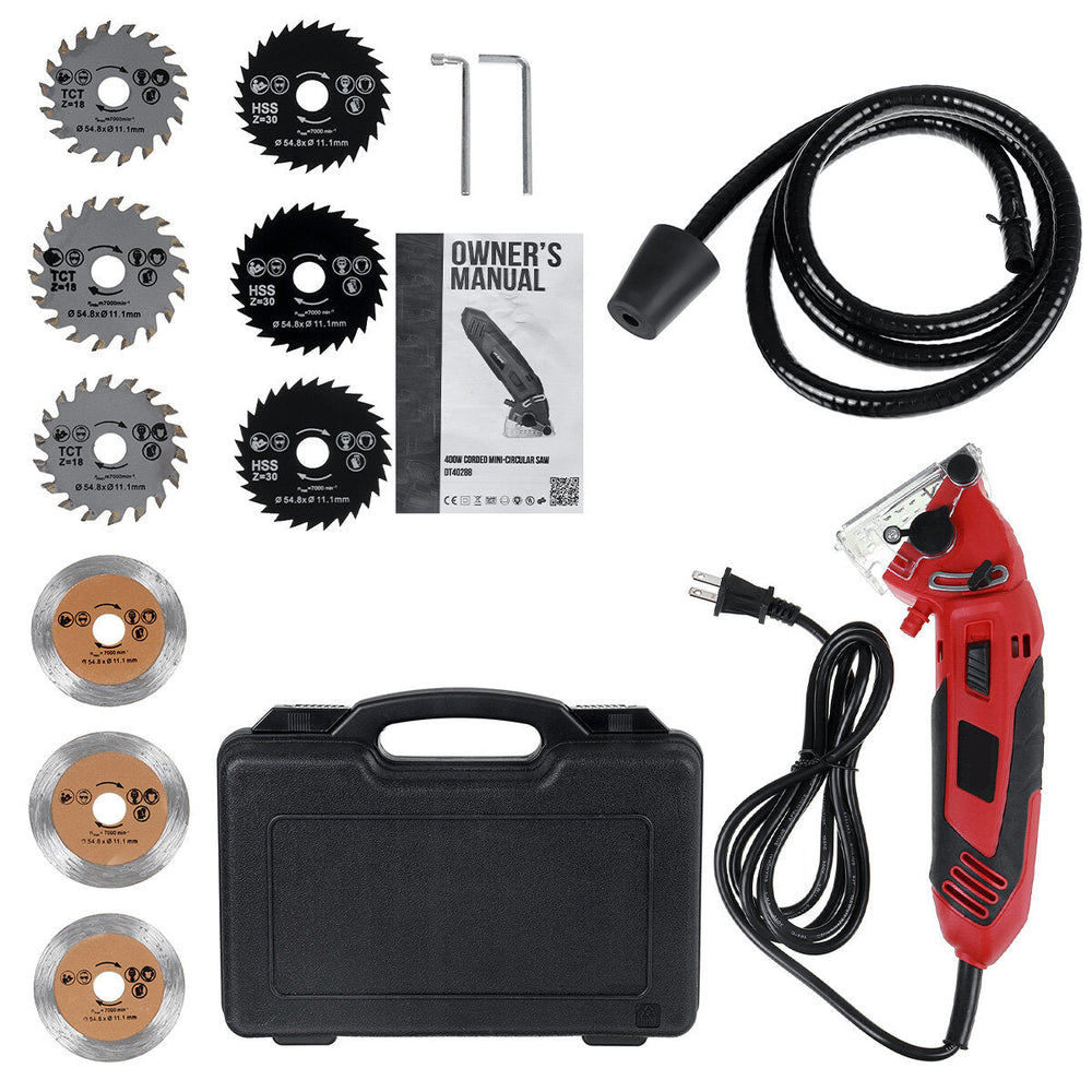 400W 110V,220V Electric Mini Handheld Circular Saw Disc Cutting Tool Wood PVC Tube Image 2