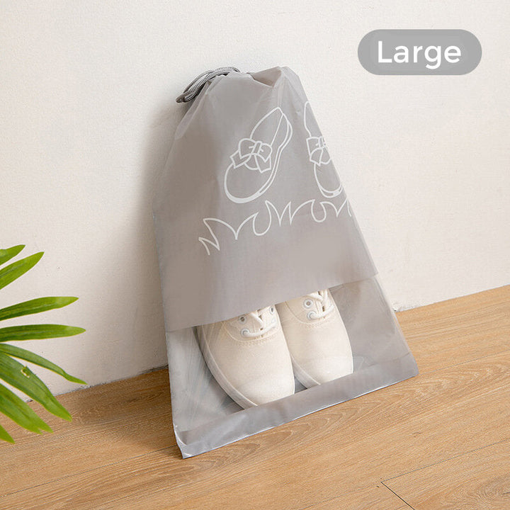 5PCS,lot Shoe Storage Bag Non-woven Waterproof Travel Portable Bag Dust-proof Drawstring Bags Transparent Closet Image 6