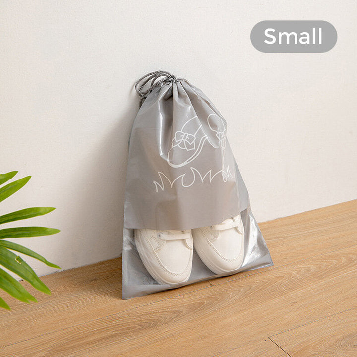 5PCS,lot Shoe Storage Bag Non-woven Waterproof Travel Portable Bag Dust-proof Drawstring Bags Transparent Closet Image 7