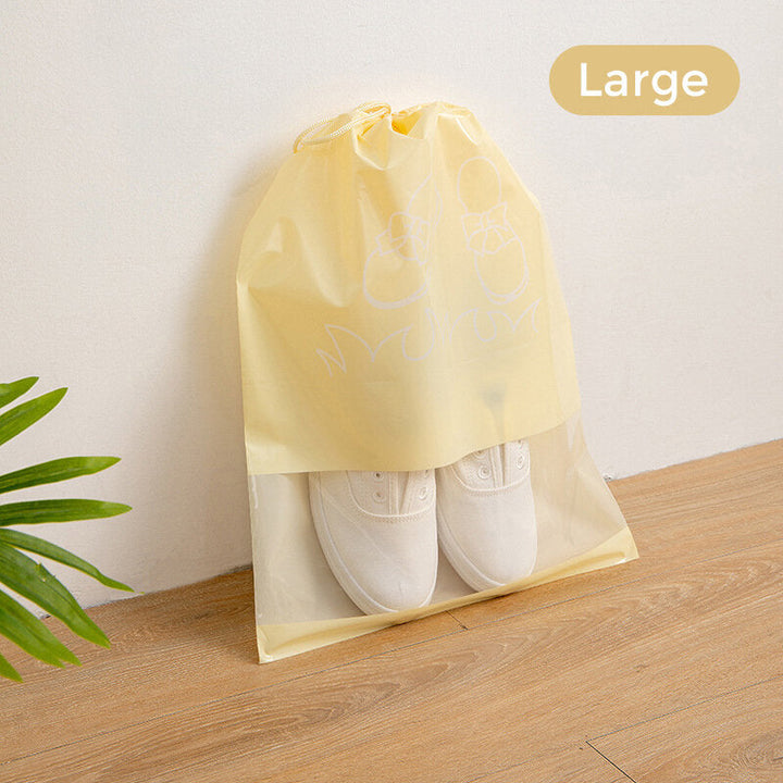 5PCS,lot Shoe Storage Bag Non-woven Waterproof Travel Portable Bag Dust-proof Drawstring Bags Transparent Closet Image 8