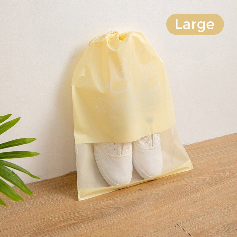 5PCS,lot Shoe Storage Bag Non-woven Waterproof Travel Portable Bag Dust-proof Drawstring Bags Transparent Closet Image 1