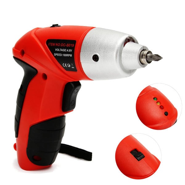 4.8V LED Electric Screwdriver Cordless Power Drill Set Electric Drill Driver Tool US Plug Image 5