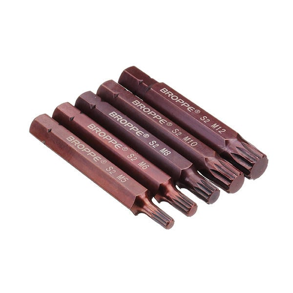 5pcs M5-M12 75mm Magnetic Star Screwdriver Bit S2 Steel 10mm Hex Shank Image 4