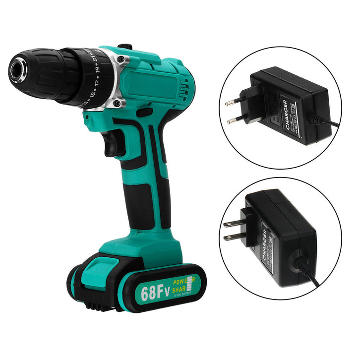 68FV Household Lithium Electric Screwdriver 2 Speed Impact Power Drills Rechargeable Drill Driver Image 10