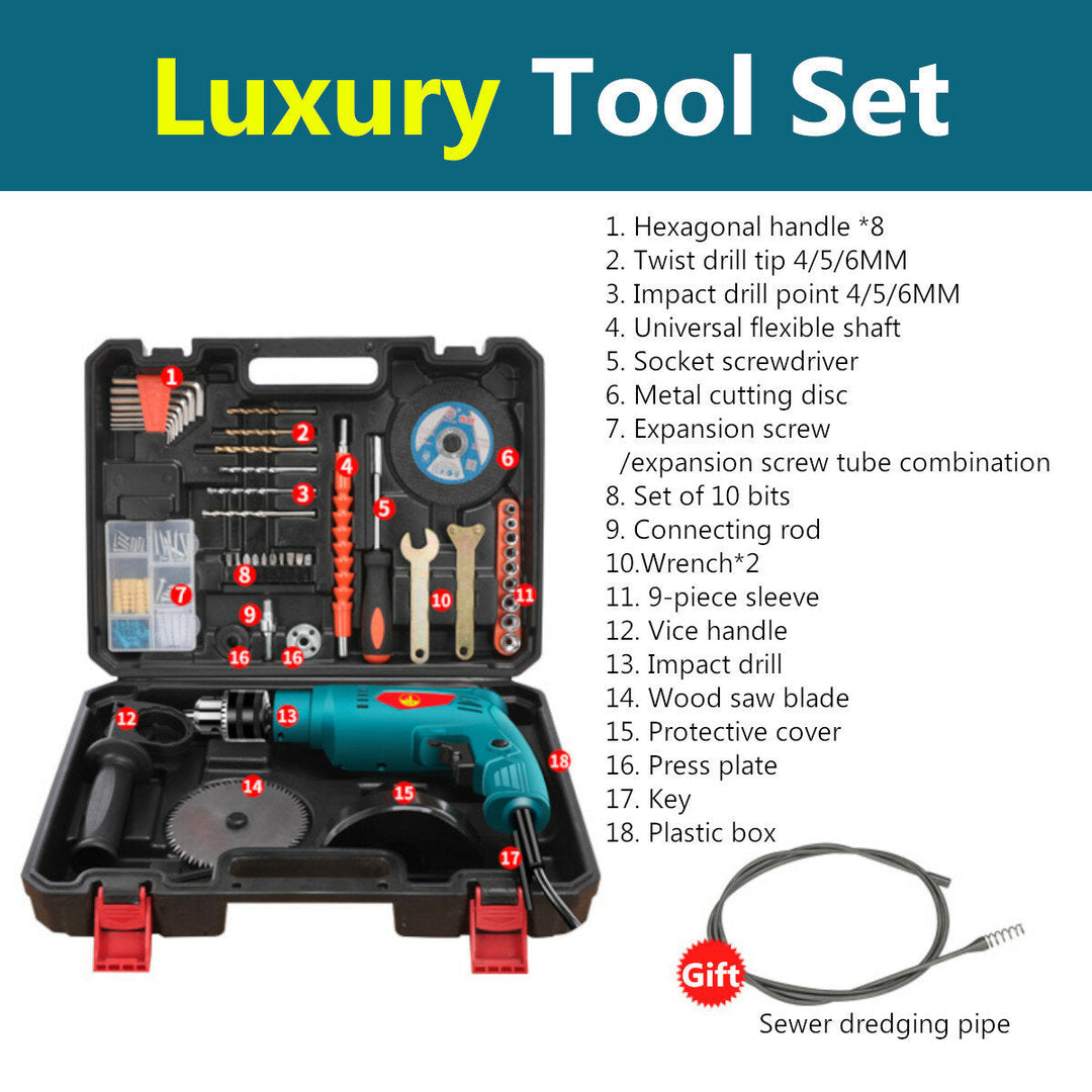 700W Household Multi-Function Electric Drill Double Bearing High-power Impact Wrench Image 6