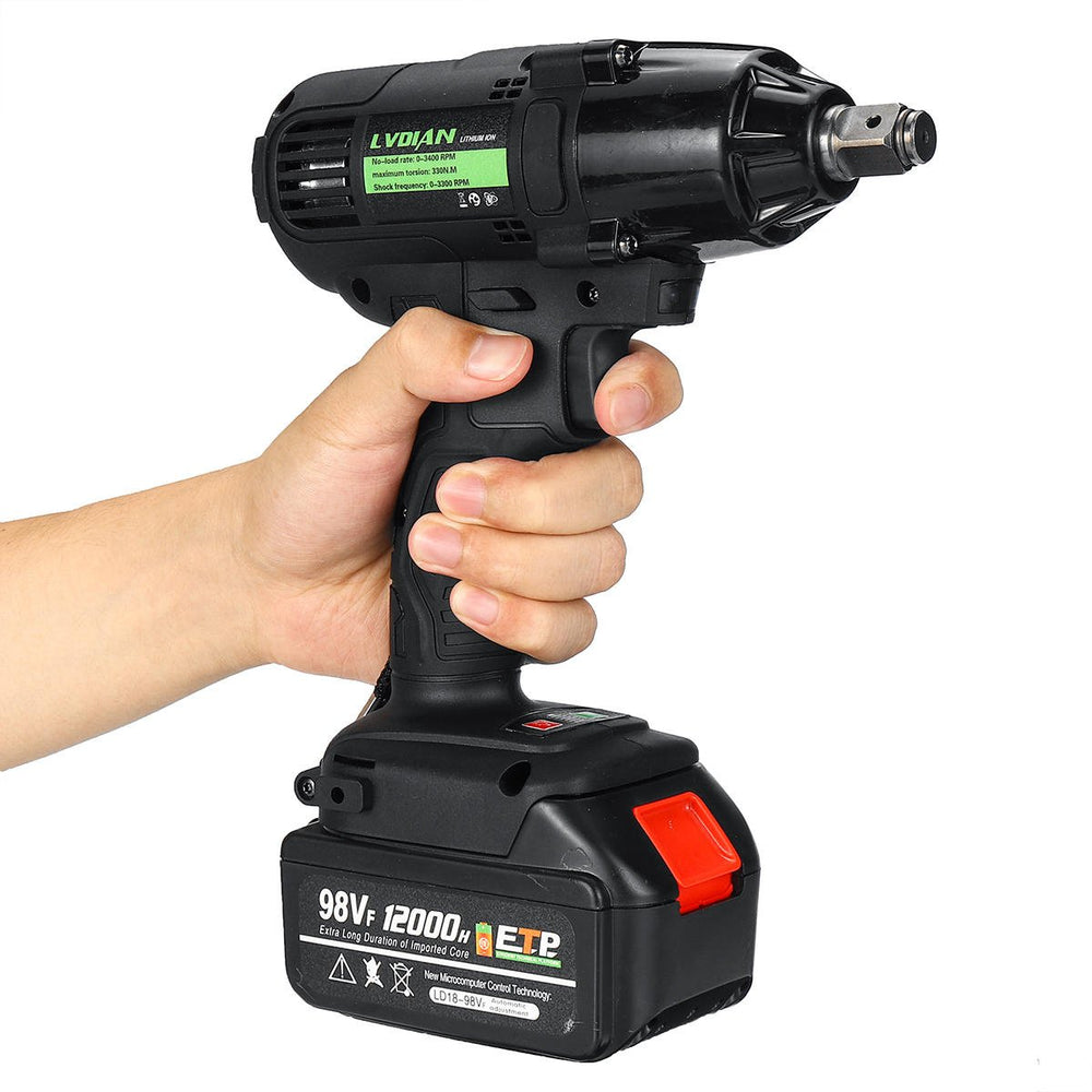 98VF 320NM 12000mAh Cordless Electric Power Impact Wrench Drill Screwdriver Set 110-240V Image 2