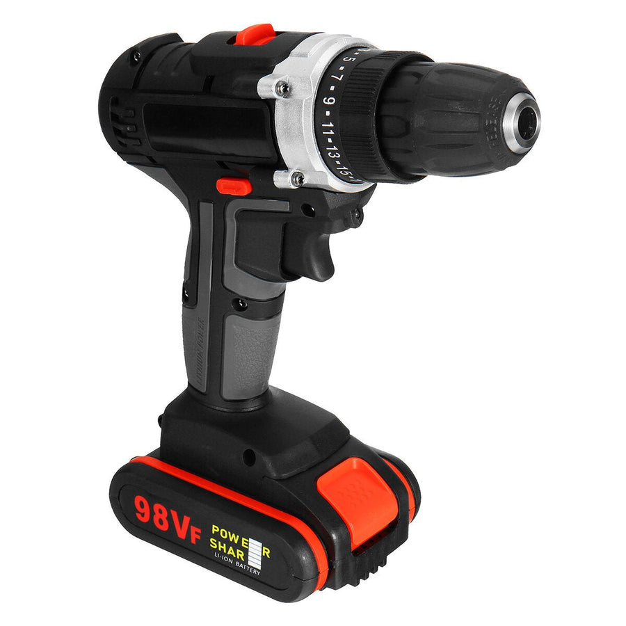 98VF Rechargeable Electric Cordless Impact Drill Screwdriver 25+1 Torque LED Image 1