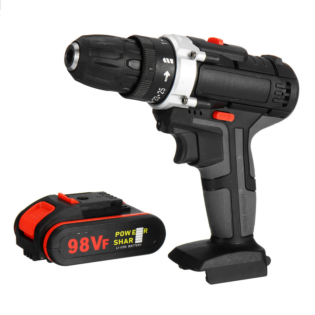 98VF Rechargeable Electric Cordless Impact Drill Screwdriver 25+1 Torque LED Image 7