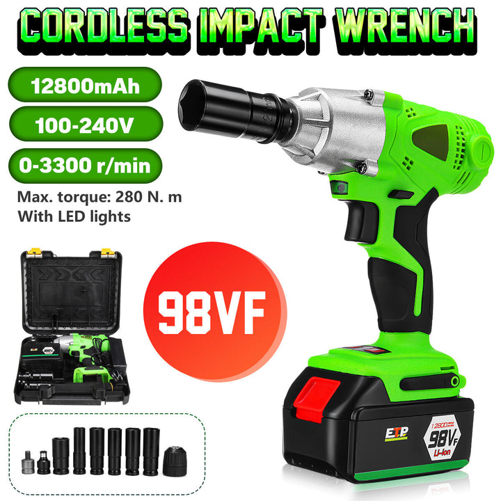 Adjustable Cordless Brushless Electric Impact Wrench Screwdriver Drill LED Light Image 2