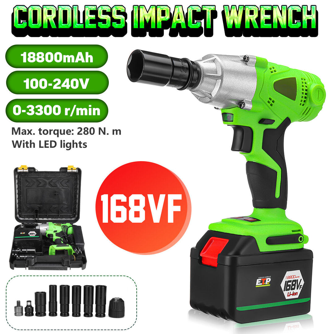 Adjustable Cordless Brushless Electric Impact Wrench Screwdriver Drill LED Light Image 4