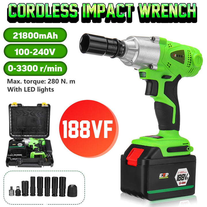 Adjustable Cordless Brushless Electric Impact Wrench Screwdriver Drill LED Light Image 5