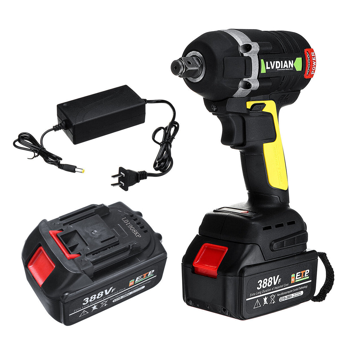 630N.m Brushless Cordless Electric Wrench 2x Li-Ion Battery Image 1