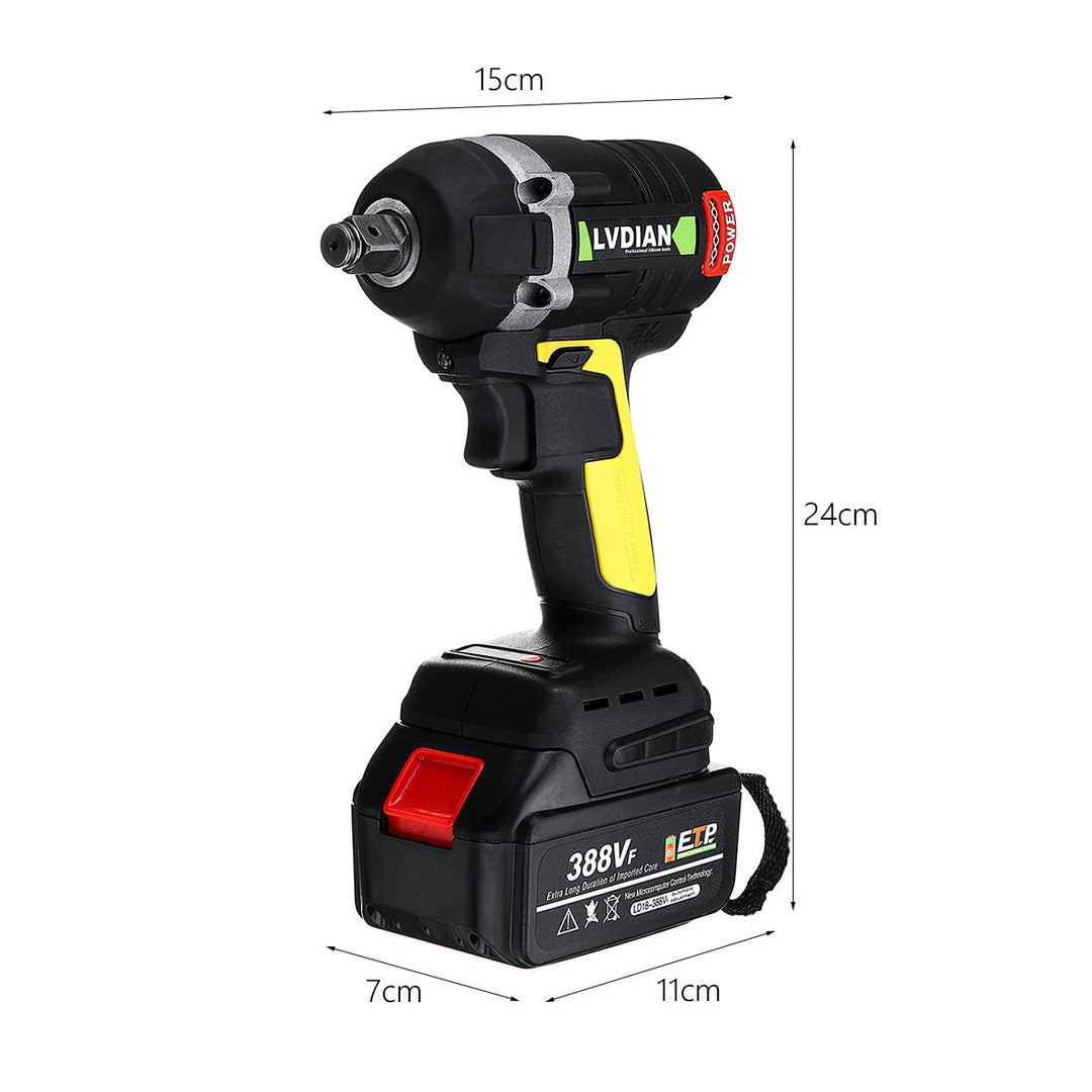 630N.m Brushless Cordless Electric Wrench 2x Li-Ion Battery Image 3