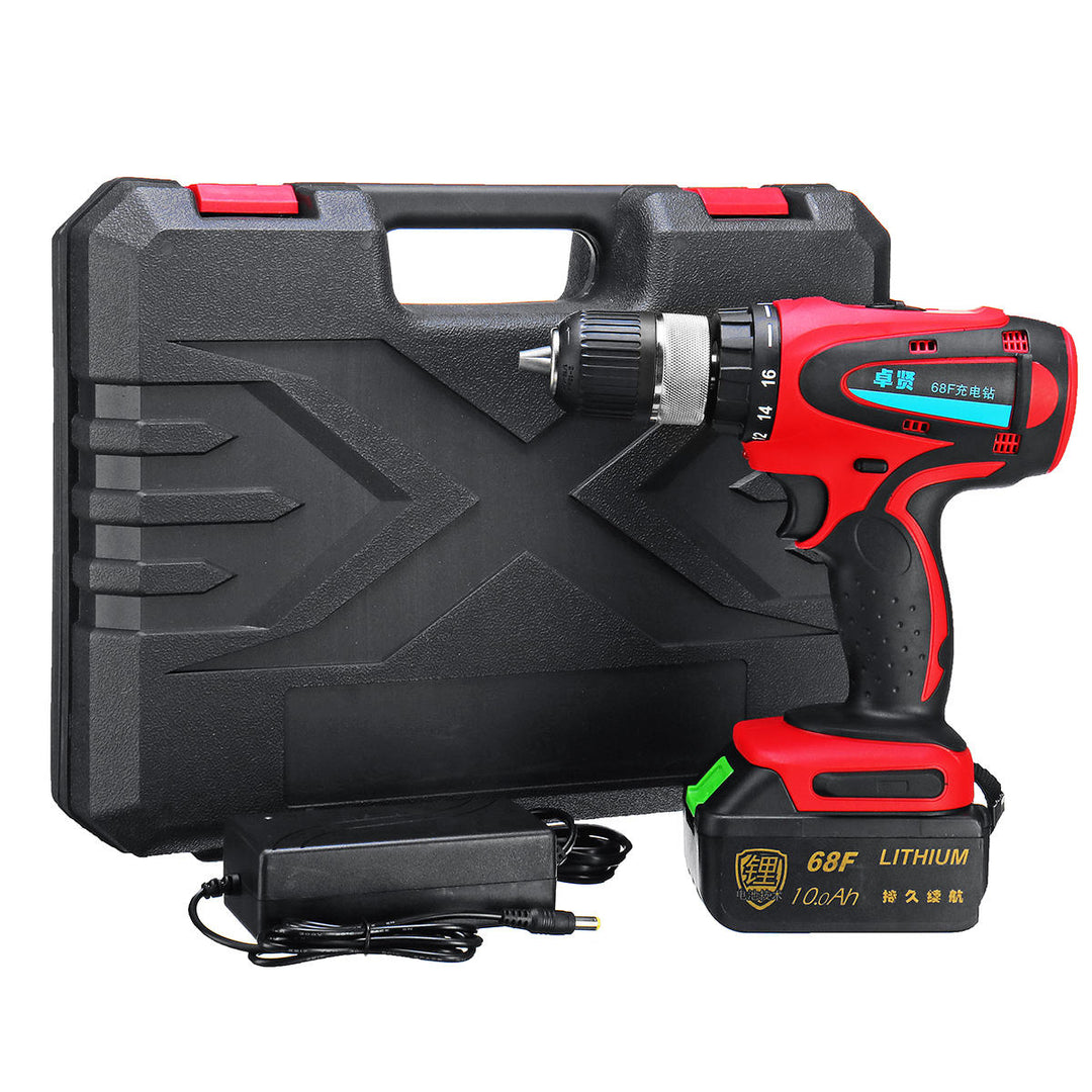 68V 10Ah Cordless Rechargeable Electric Drill 2 Speed Heavy Duty Torque Power Drills Image 2