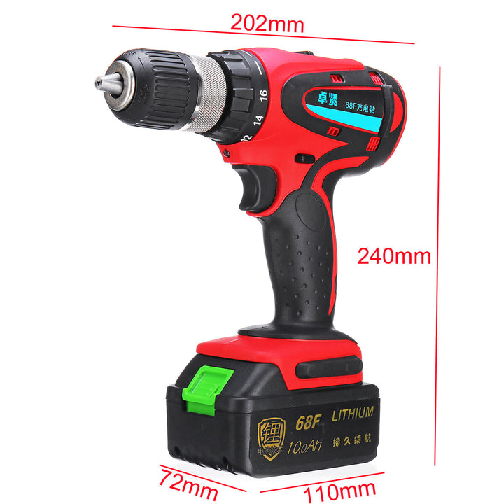 68V 10Ah Cordless Rechargeable Electric Drill 2 Speed Heavy Duty Torque Power Drills Image 4