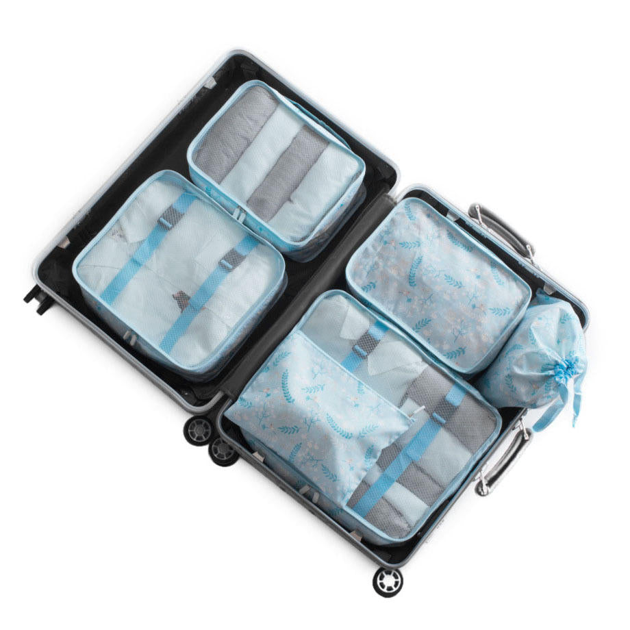 6Pcs Spring Travel Storage Bags Set Portable Tidy Suitcase Organizer Clothes Packing DTTT Image 1