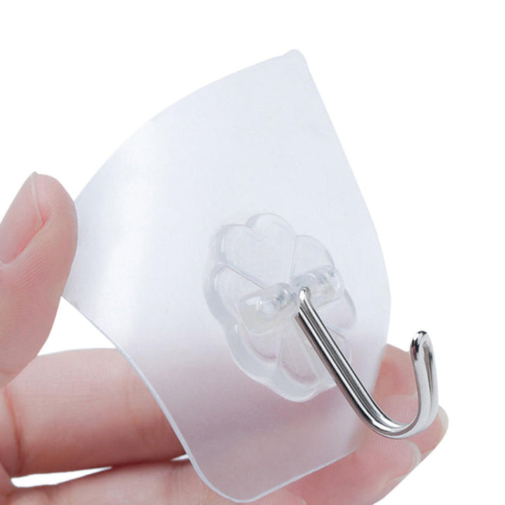 6PCs Strong Transparent Sticky Wall Hooks Hanger for Kitchen Bathroom Holder Image 1