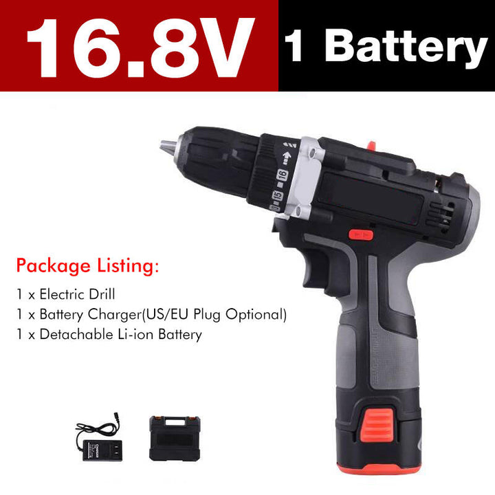 7500mAh 2 Speed Electric Drill 25+3 Torque Power Driver Drills Multi-function Rechargeable Hand Drill Image 4