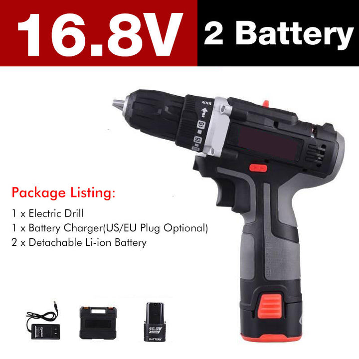 7500mAh 2 Speed Electric Drill 25+3 Torque Power Driver Drills Multi-function Rechargeable Hand Drill Image 5