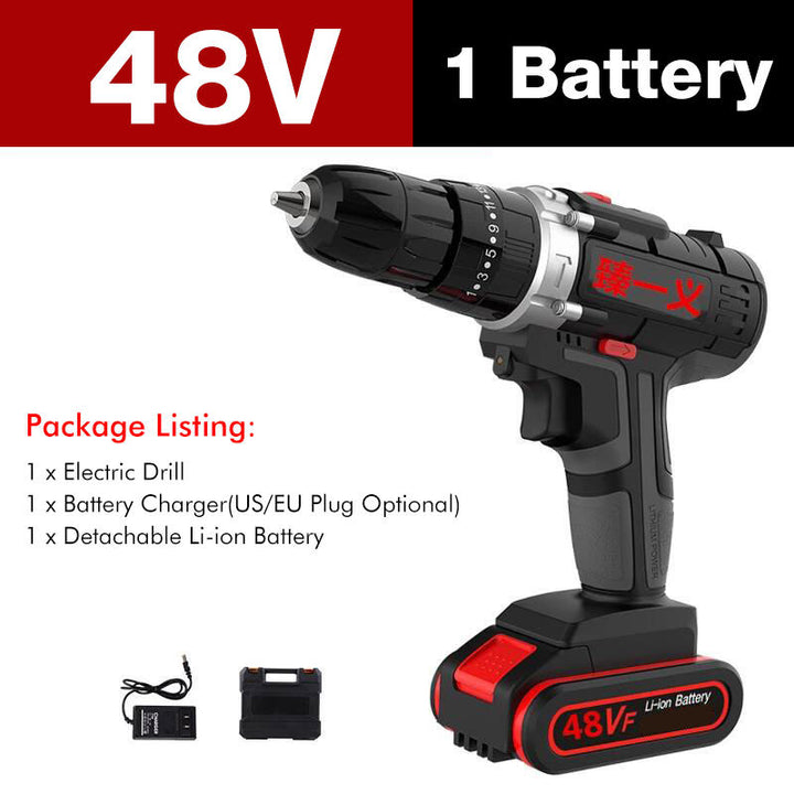 7500mAh 2 Speed Electric Drill 25+3 Torque Power Driver Drills Multi-function Rechargeable Hand Drill Image 6