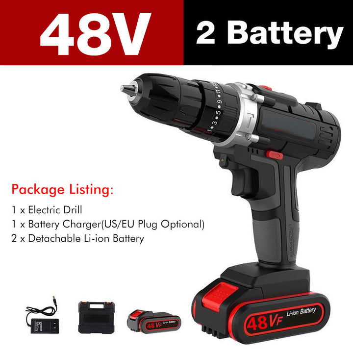 7500mAh 2 Speed Electric Drill 25+3 Torque Power Driver Drills Multi-function Rechargeable Hand Drill Image 7