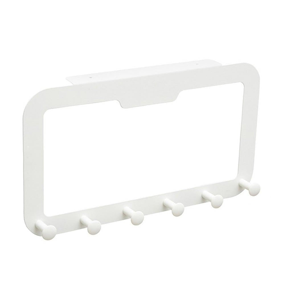 6 Hooks Back Door Hanger Rack Bathroom Kitchen Organizer Hanger Hooks Home Storage Rack Holder Image 1