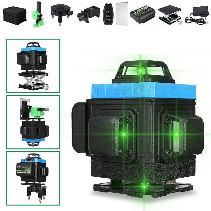 8,12,16 Line 360 Green Light Laser Horizontal Vertical Cross Spirit Level Image 1