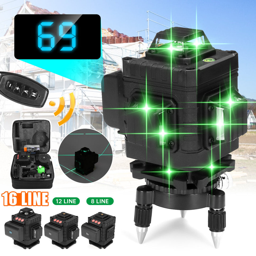 8,12,16 Line Laser Level Green Light Auto Self Leveling Cross 360 Measuring Image 3