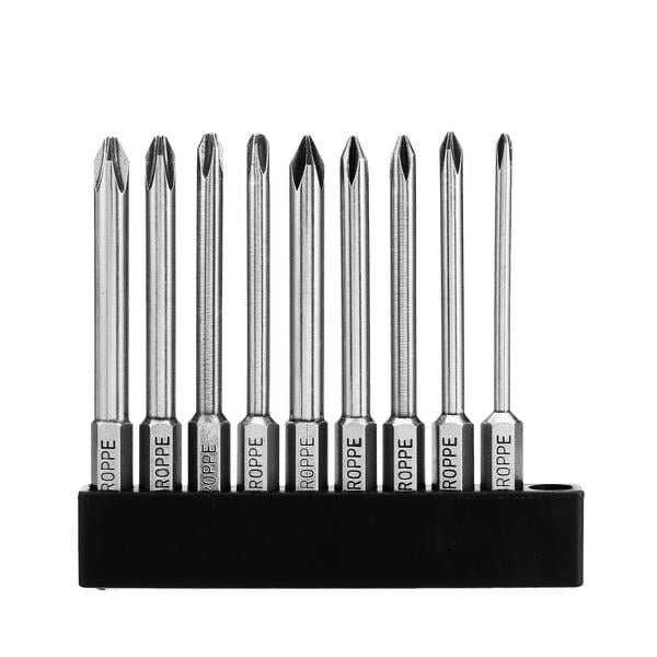 9pcs 75mm Magnetic 1,4 Inch Hex Shank Cross Head Screwdriver Bits Image 2