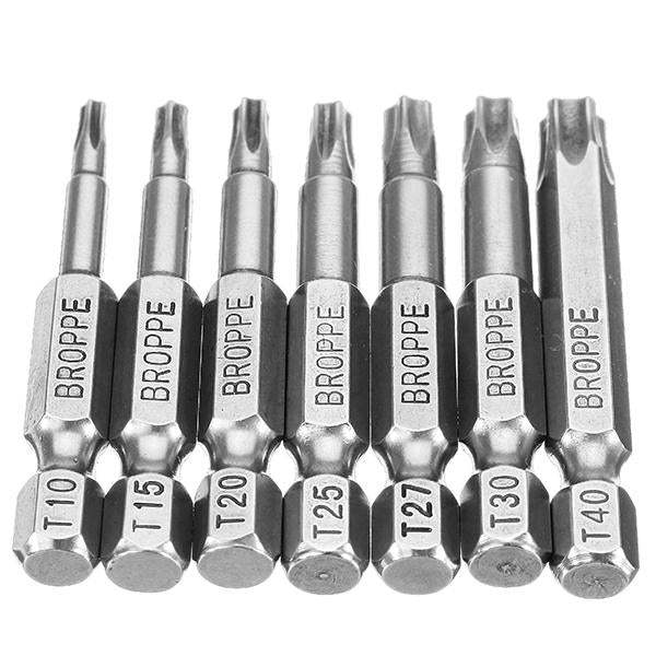 7Pcs 50mm Length Star Magnetic Screwdriver Bits T10-T40 1,4 Hex Shank Screwdriver Set Image 5