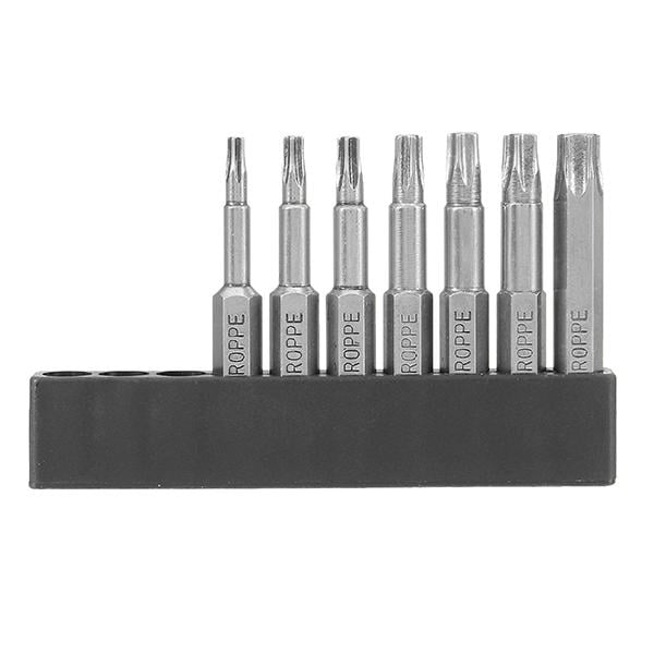 7Pcs 50mm Length Star Magnetic Screwdriver Bits T10-T40 1,4 Hex Shank Screwdriver Set Image 6