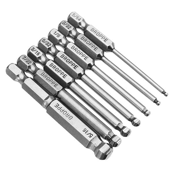 7pcs SAE 5,64-5,16 Inch 65mm Magnetic Ball Screwdriver Bit 1,4 Inch Hex Shank Image 11