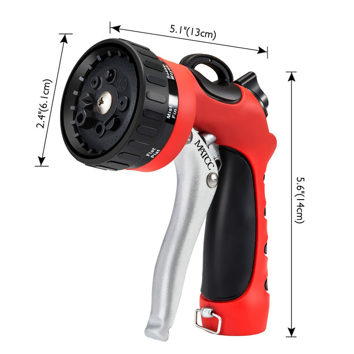 8 Patterns Hose Nozzle Heavy Duty Spray Nozzle High Pressure Laboring-Saving and Easy Storage Image 4