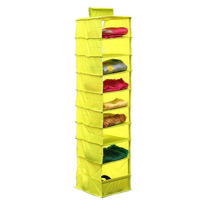 9 Shelves Hanging Closet Wardrobe Clothes Rack Storage Organizer Bag Blanket Image 1