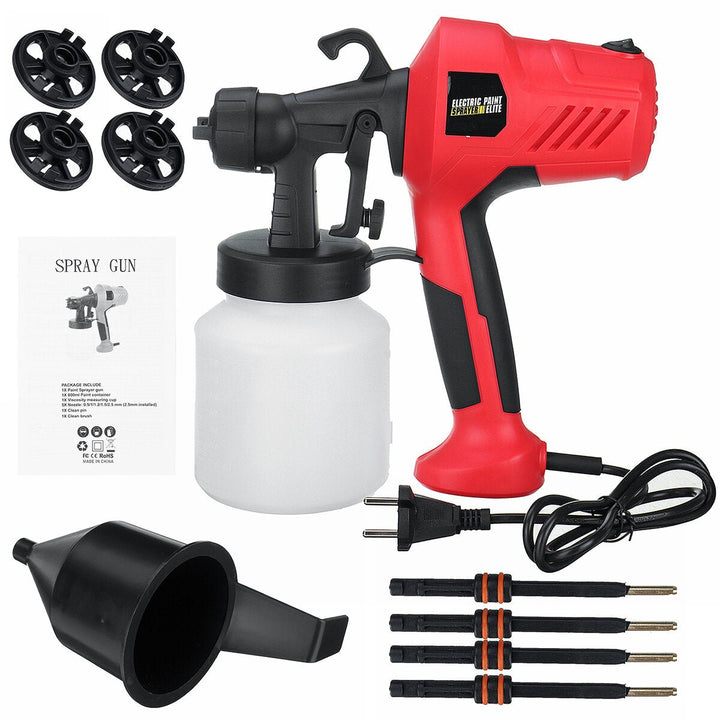 800W Electric Paint Spray Guns Airless Handheld Sprayer Machine Kit Air W, 4 Nozzles Image 1