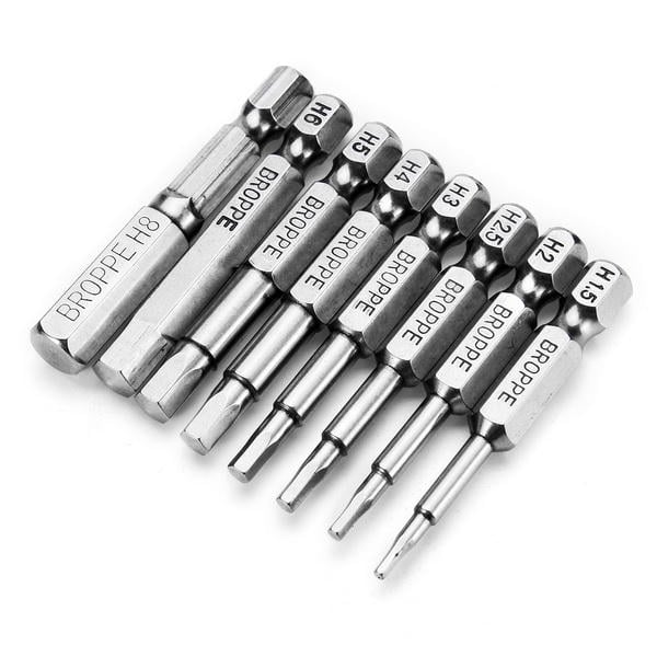 8pcs 50mm H1.5-H8 Hex Head Screwdriver Bit 1,4 Inch Hex Shank Magnetic Screwdriver Bits Image 1