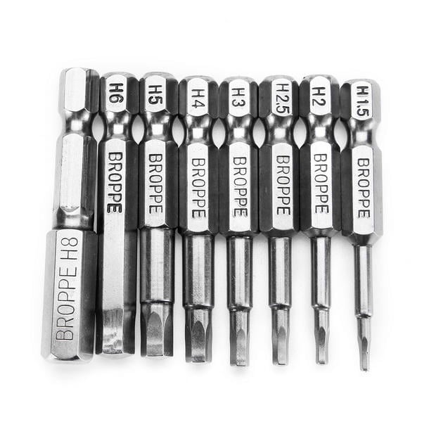 8pcs 50mm H1.5-H8 Hex Head Screwdriver Bit 1,4 Inch Hex Shank Magnetic Screwdriver Bits Image 3