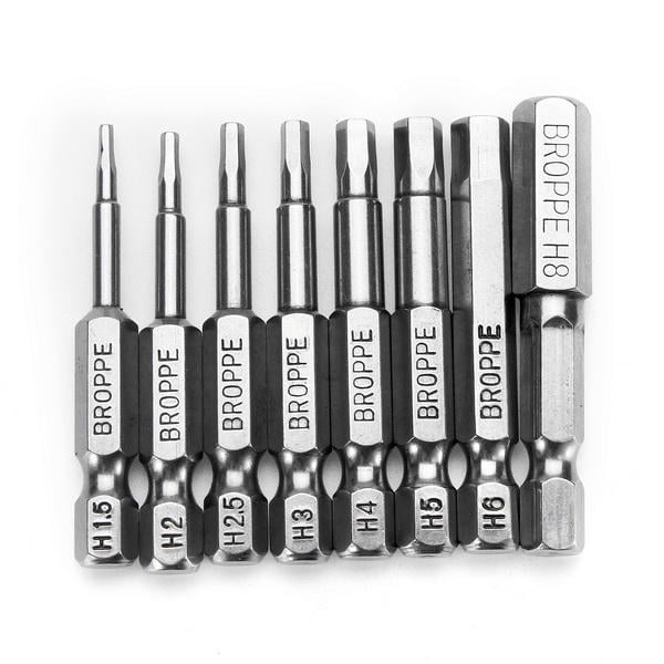 8pcs 50mm H1.5-H8 Hex Head Screwdriver Bit 1,4 Inch Hex Shank Magnetic Screwdriver Bits Image 4