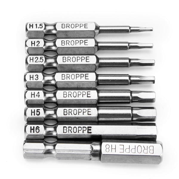 8pcs 50mm H1.5-H8 Hex Head Screwdriver Bit 1,4 Inch Hex Shank Magnetic Screwdriver Bits Image 6