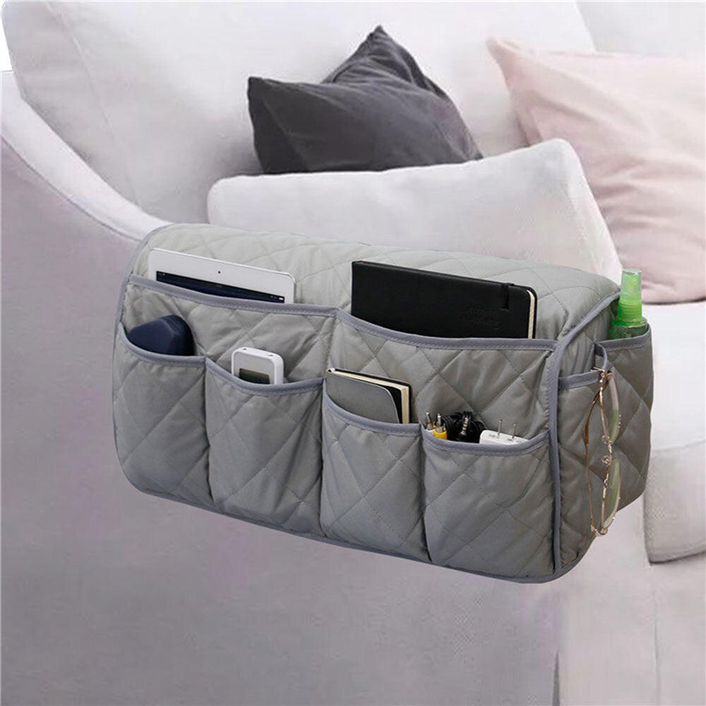 Armrest Bag Bedside Sofa Storage Organizer with 6 Pockets for Laptop Notebook Books Phone Image 8