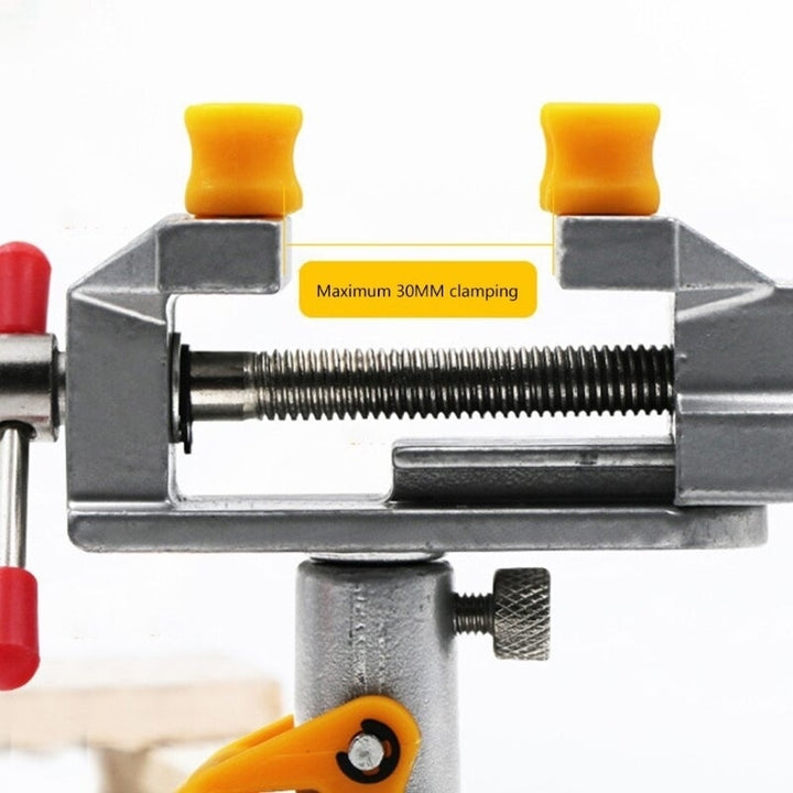 Adjustable Fixed Electric Mini Table Bench Vise 360 Degree Rotatable Grinder Rotary Hand Drill Suction Cup Fixed Frame Image 2