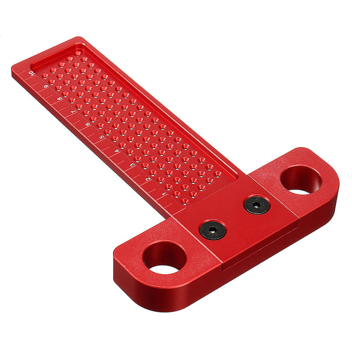 Aluminium Alloy T-100 Hole Positioning Metric Measuring Ruler 100mm Woodworking T-Squares Marking Ruler For Carpenter Image 2