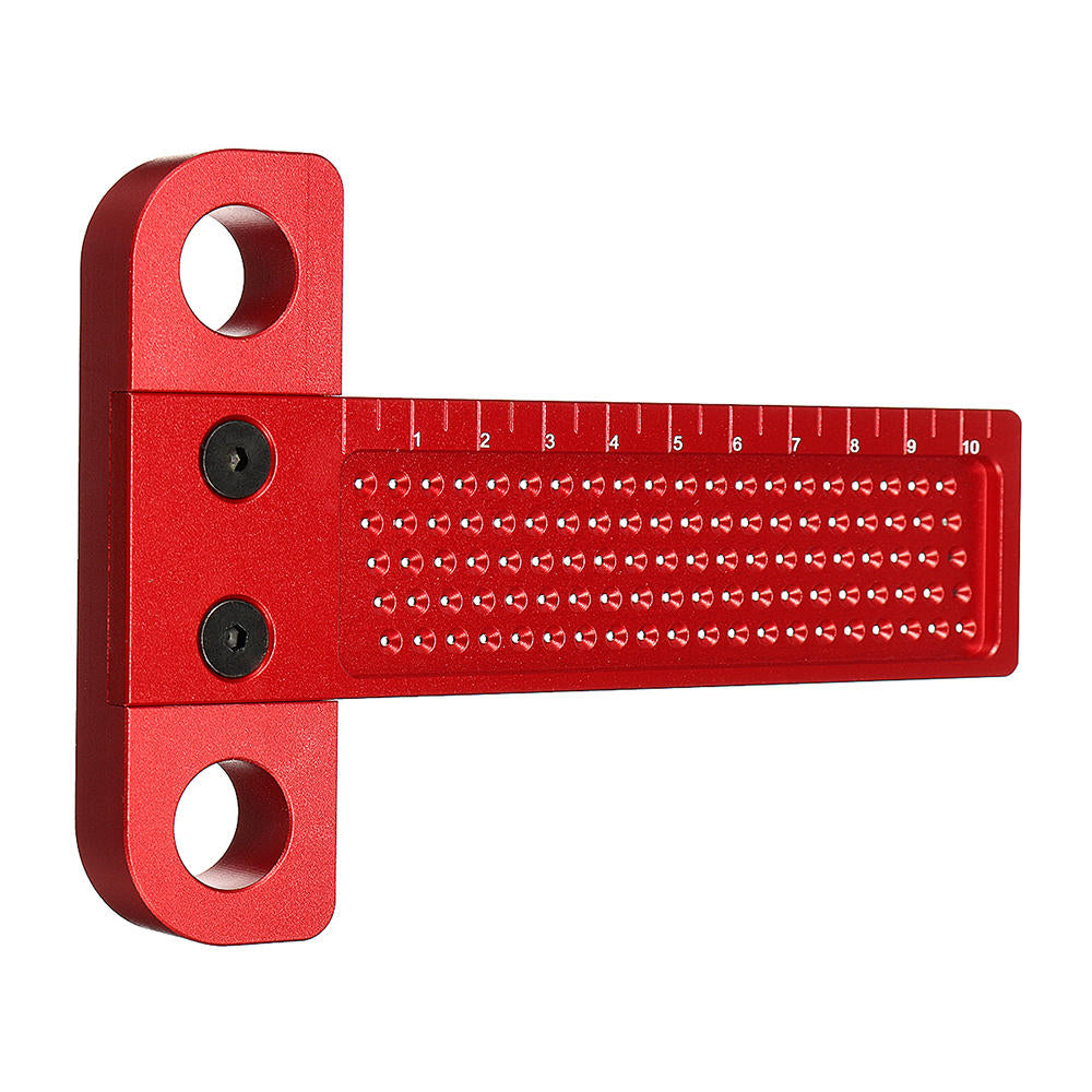 Aluminium Alloy T-100 Hole Positioning Metric Measuring Ruler 100mm Woodworking T-Squares Marking Ruler For Carpenter Image 3