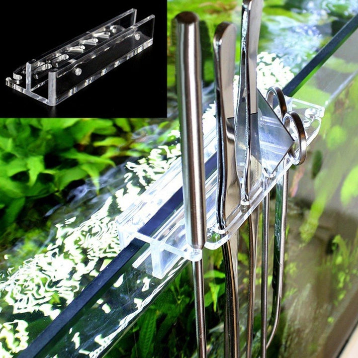 Acrylic Aquarium Fish Tank Aquatic Water Plants Pruning Tools Holder Rack For Tweezers Scissors Image 7