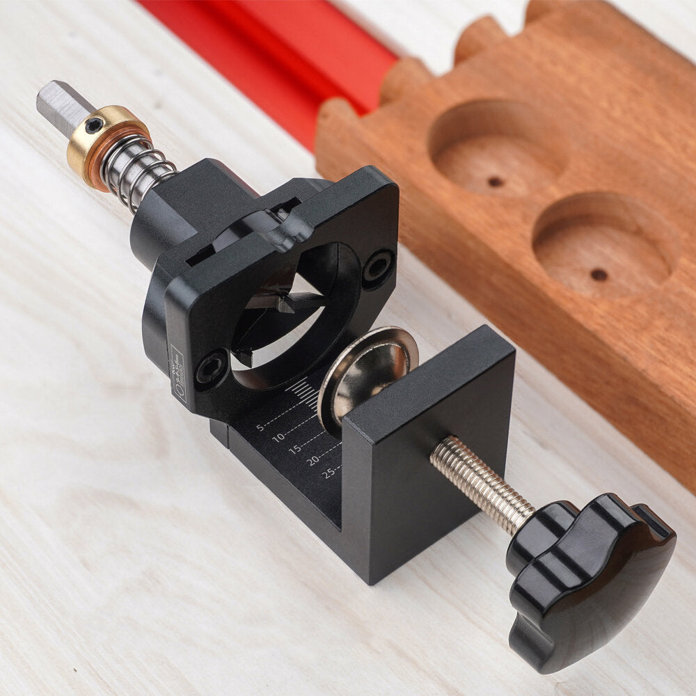 Aluminum Alloy 35mm Hinge Jig with Clamp Forsnter Drill Bit Drilling Guide Kit Image 5